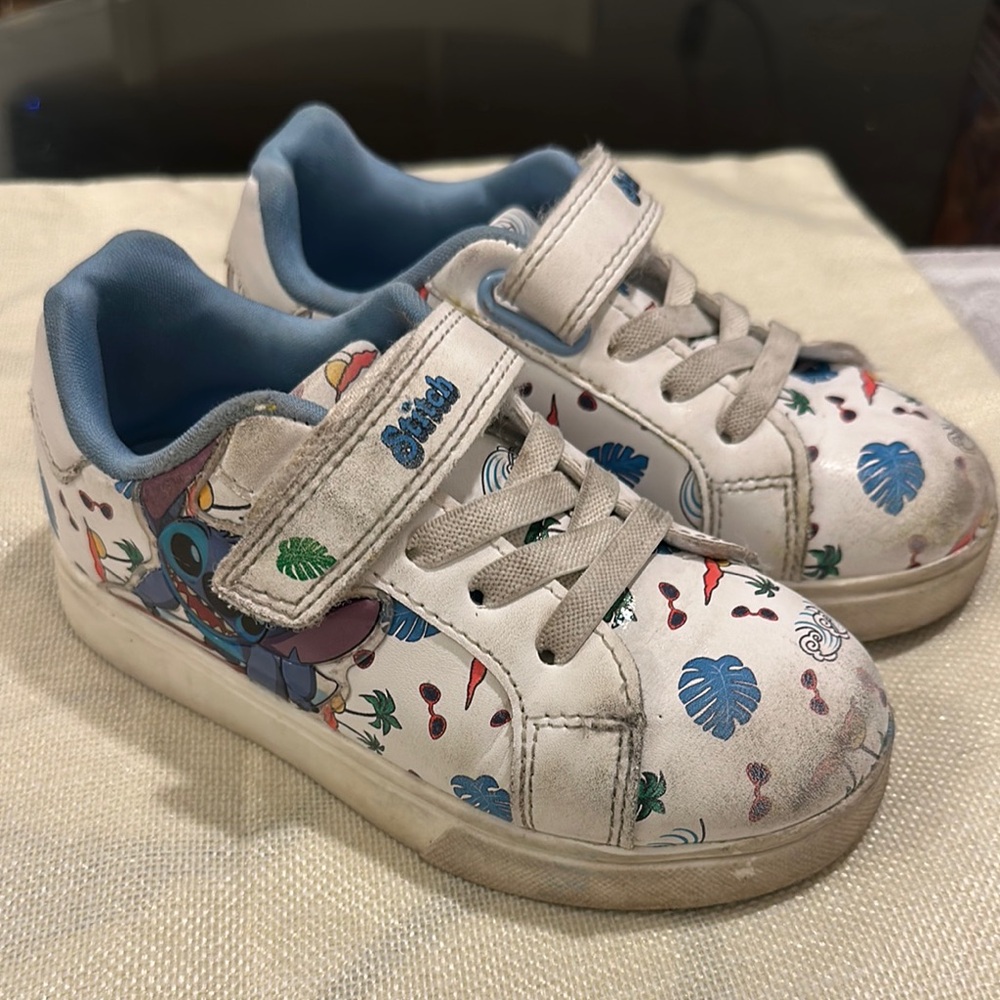 STITCH Kids White and Blue Sneakers